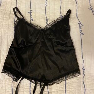 Lace Backless Satin Tank